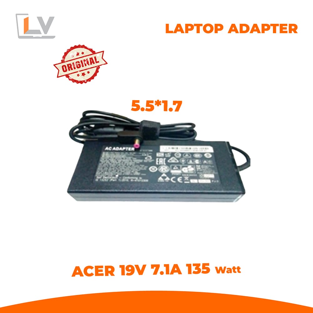 Laptop Adapter 135W 19V 7.1A 5.5*1.7 Adapter for Acer Laptop Adapter 135W 19V 7.1A 5.5*1.7 Adapter for Acer in Bangladesh - LaptopVai