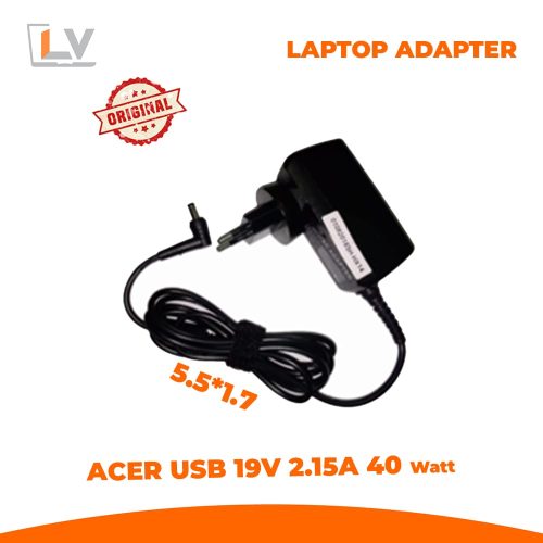 Acer 40 W Laptop Adapter – 19 V / 2.15 A – Moving-Plug Design in Bangladesh - LaptopVai