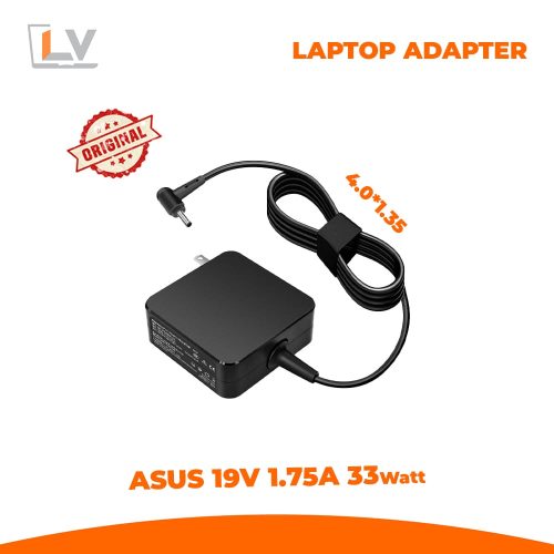 33 W 19 V 1.75 A Laptop Adapter – 4.0 × 1.35 mm Plug – Compatible with ASUS Lapt in Bangladesh - LaptopVai