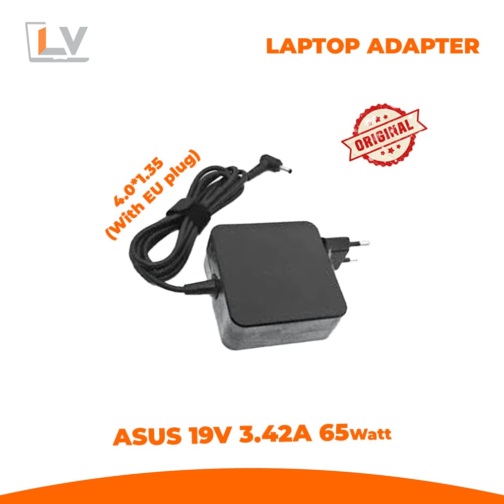 Asus 65W 19V 3.42A 4.0x1.35mm Adapter With Plug Laptop Adapter 65W 19V 3.42A 4.0mm*1.35mm Adapter for Asus in Bangladesh - LaptopVai