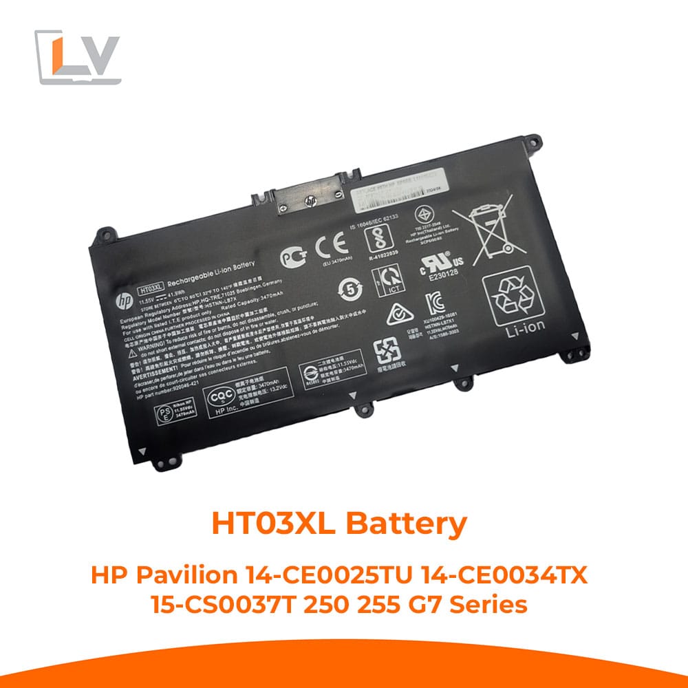 HP HT03XL Laptop Battery for Pavilion 14-CE0025TU 14-CE0034TX 10.8V / 11.1V HT03XL Battery For HP Pavilion 14-CE0025TU 14-CE0034TX 15-CS0037T 250 255 G7 Ser Replacement - LaptopVai