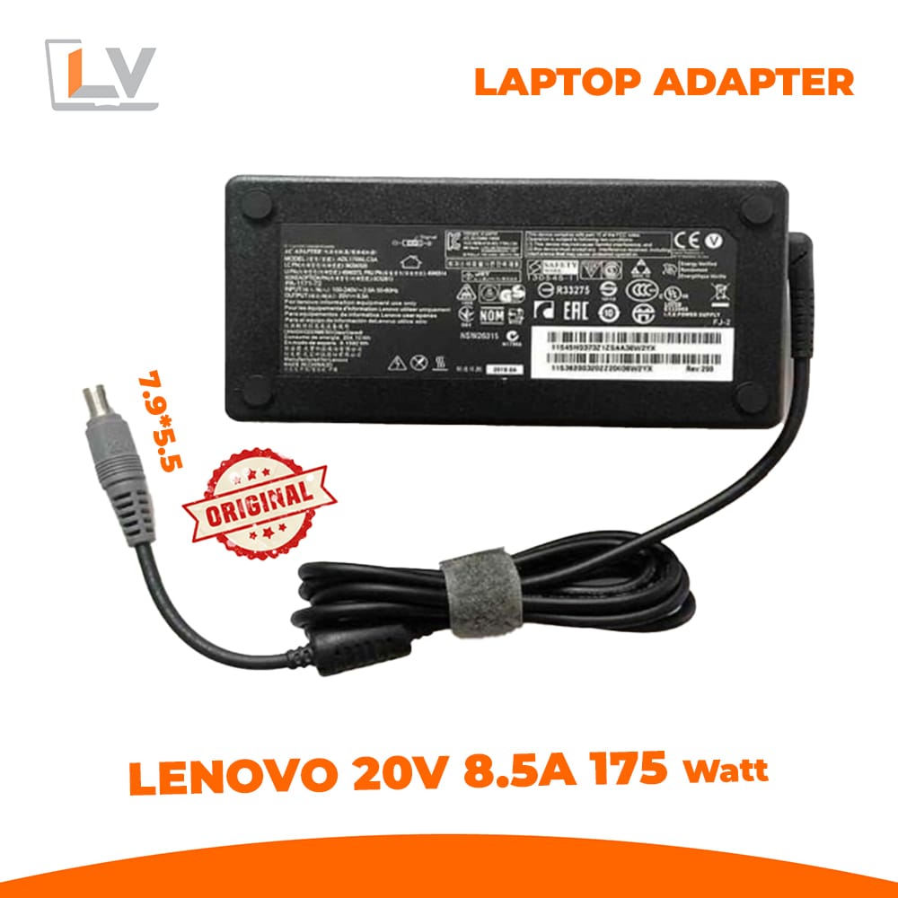 Lenovo Laptop Charger AC Adapter 20V 8.5A 175W Pin Inside Lenovo Laptop Charger AC Adapter 20V 8.5A 175W Pin Inside in Bangladesh - LaptopVai