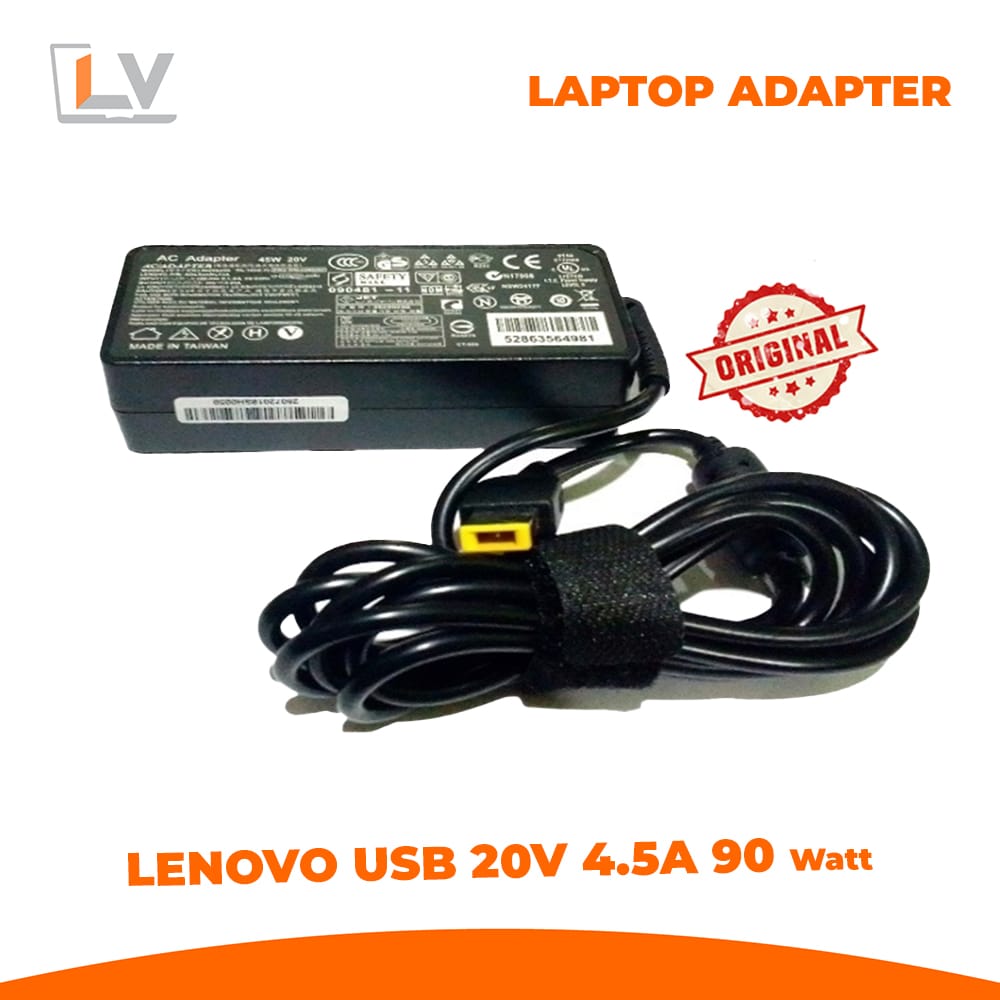 Lenovo Laptop Charger/Adapter 20V-4.5A, 90W USB Tip Lenovo Laptop Charger / Adapter 20V-4.5A, 90W USB Tip in Bangladesh - LaptopVai