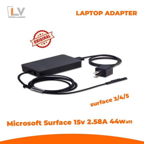 Microsoft Surface 3 / 4 / 5 Original 44W Power Adapter – 15V 2.58A with 2-Pin Lo in Bangladesh - LaptopVai